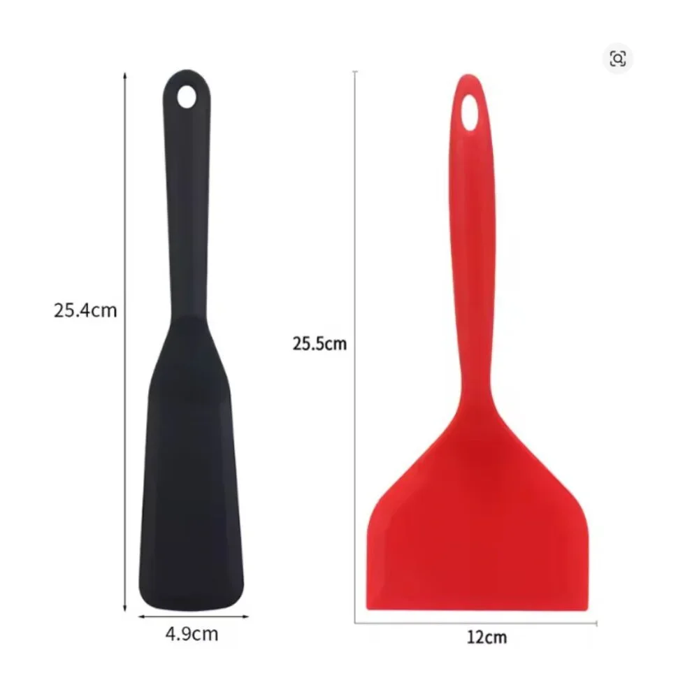 2pc Silicone Spatula Turner Heat Resistant Non Stick Pancake Spatula Wide & Thin